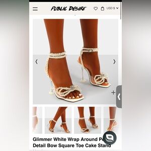 Public Desire Pearl Bow Heels